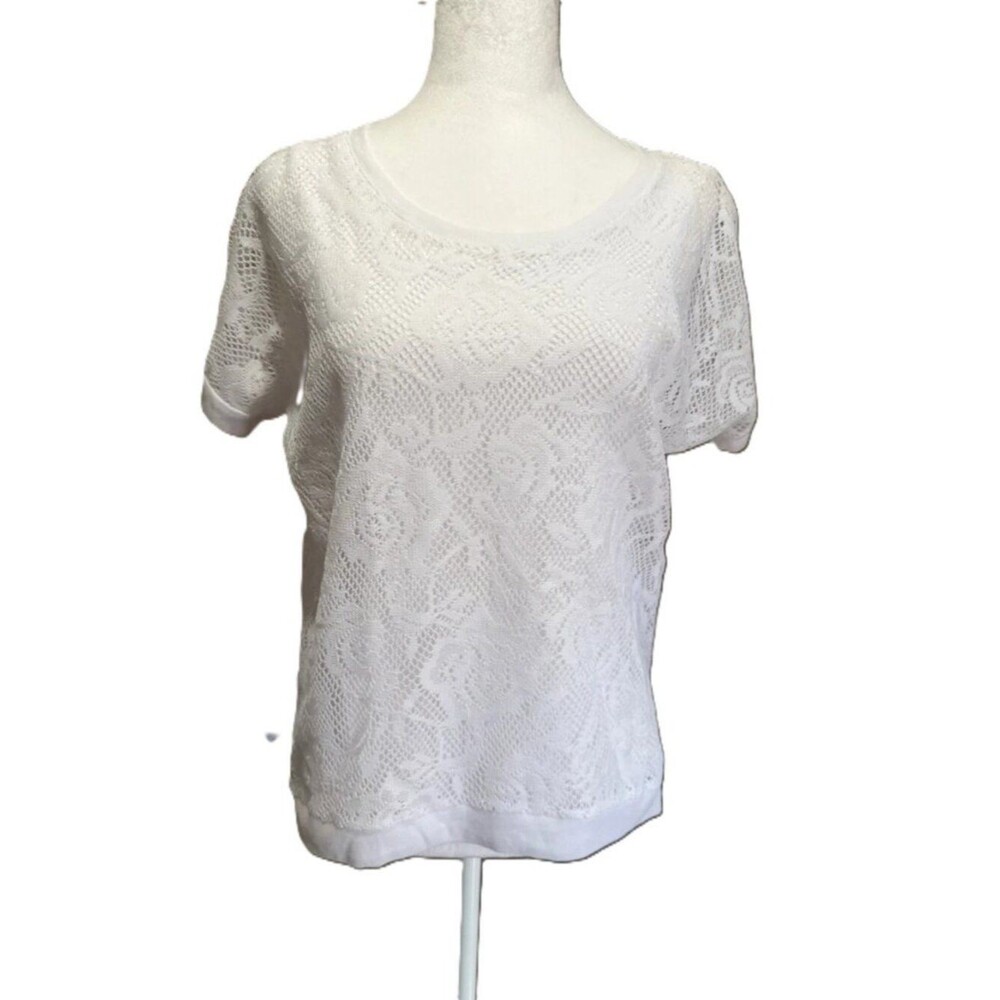 Cato Vintage White Lace Top NWT Cottagecore Shrug Cardigan Scoop Tank Layer